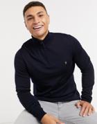 Farah Redchurch Half Zip Sweater In Navy