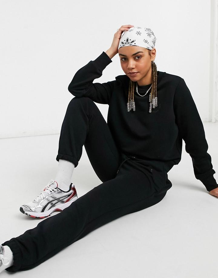 Noisy May Organic Cotton Blend Oversized Sweatpants Set In Black