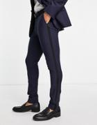 Asos Design Skinny Tuxedo In Navy Suit Pants