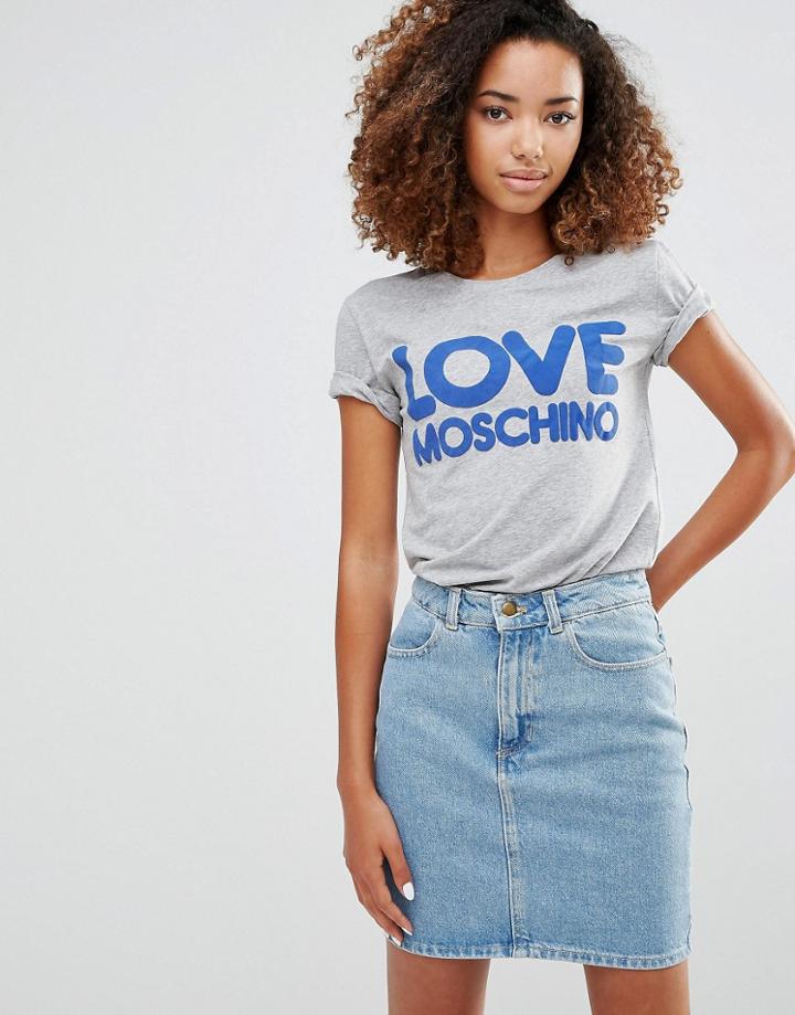 Love Moschino Logo T-shirt - Gray