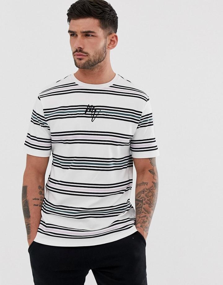 River Island T-shirt With Pastel Stripe-white