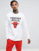 Mitchell & Ness Nba Chicago Bulls Long Sleeve Top - White