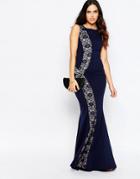 Jessica Wright Tiffany Maxi Dress With Lace Panels - Navy