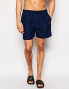D-struct Plain Swim Shorts In Blue - Blue