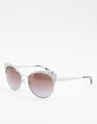 Michael Kors Cat Eye Sunglasses In Silver