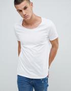 Burton Menswear Scoop Neck T-shirt In White - White