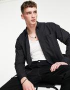 Pull & Bear Oxford Shirt In Black