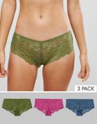 Asos 3 Pack Lace French Knickers - Multi