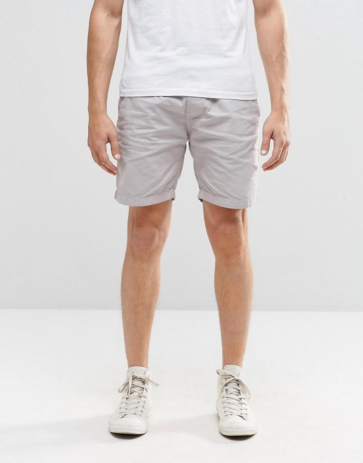 Brave Soul Washed Shorts - Gray