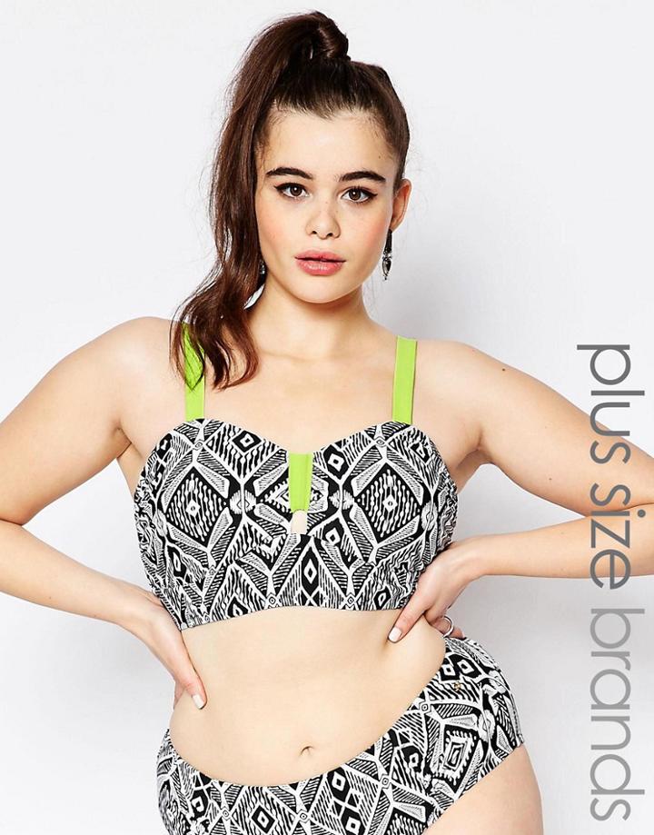 Raisins Plus Bali Cropped Cami Bikini Top - Black Nights