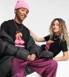 Collusion Unisex Slim Fit T-shirt With Cherry Flames Print In Black