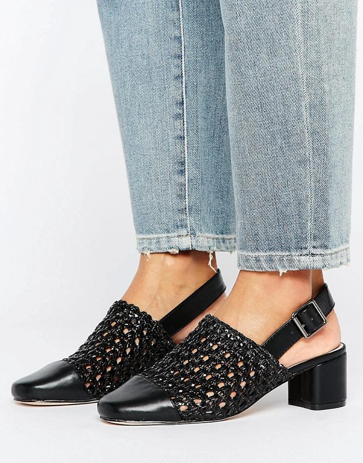 Asos Outlaw Woven Heeled Shoes - Black