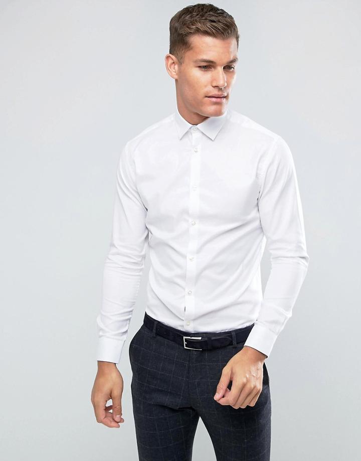 Selected Homme Slim Fit Easy Iron Smart Shirt In White