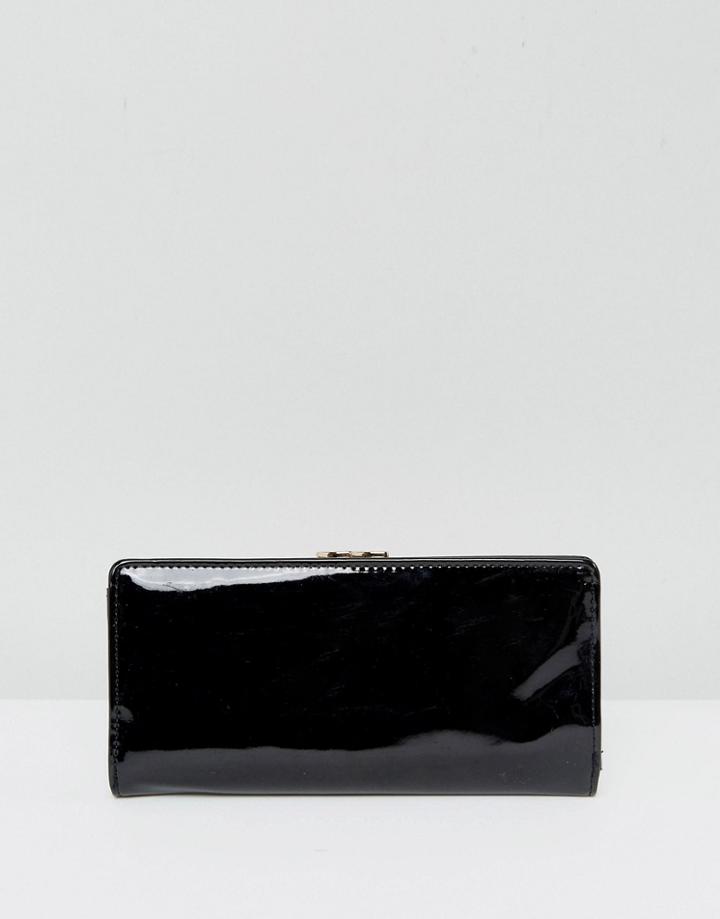 New Look Patent Large Frame Purse - Black
