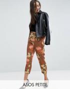 Asos Petite Floral Print Asymmetric Tie Peg - Multi