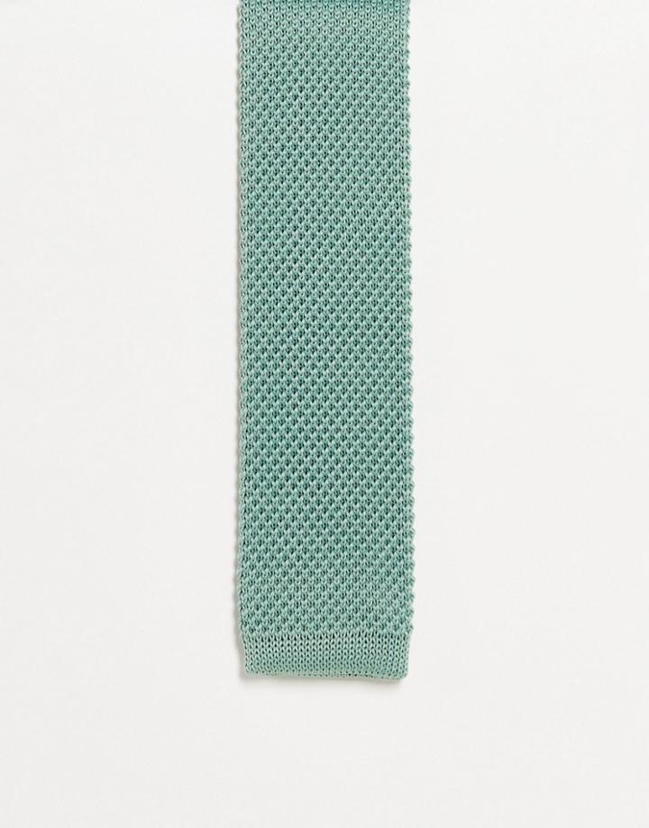 Noak Knit Tie In Sage Green