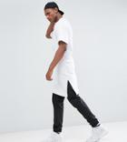 Asos Tall Extreme Longline Super Oversized T-shirt In White - White