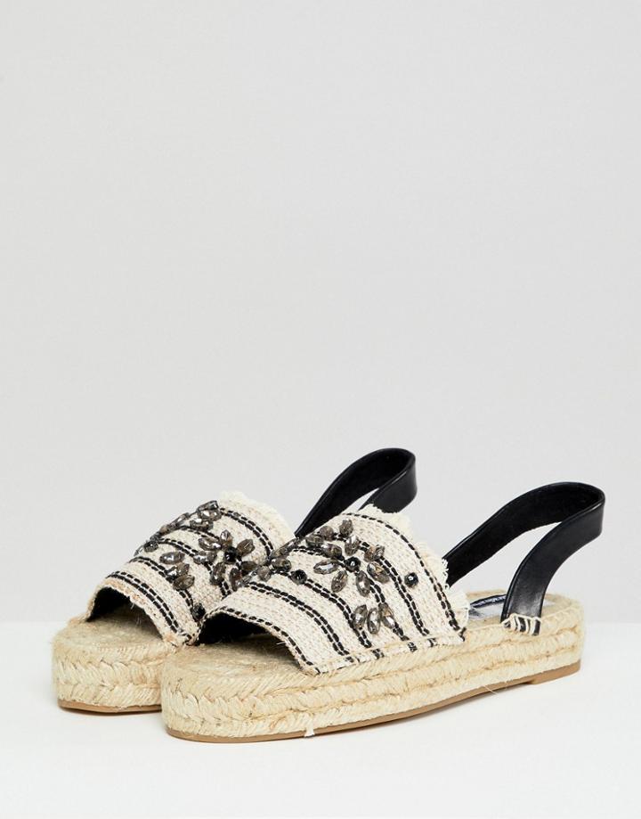 Stradivarius Sling Back Stripe Espadrille Sandal - Multi