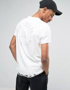 Asos Longline T-shirt With Text Back Print - White