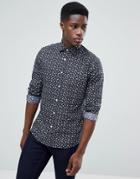 Esprit Slim Fit Smart Shirt In Floral Print - Gray