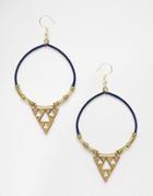 Asos Festival Triangle Earrings - Navy