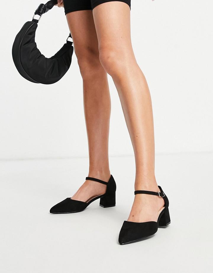 Truffle Collection Mid Block Heel Shoes In Black