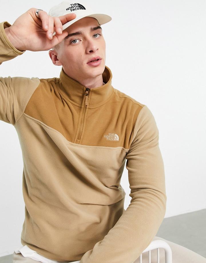 The North Face Tka Glacier 1/4 Zip Fleece In Brown