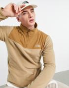The North Face Tka Glacier 1/4 Zip Fleece In Brown