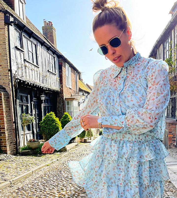 Labelrail X Collyer Twins Relaxed Shirt In Ditsy Floral Set-blues