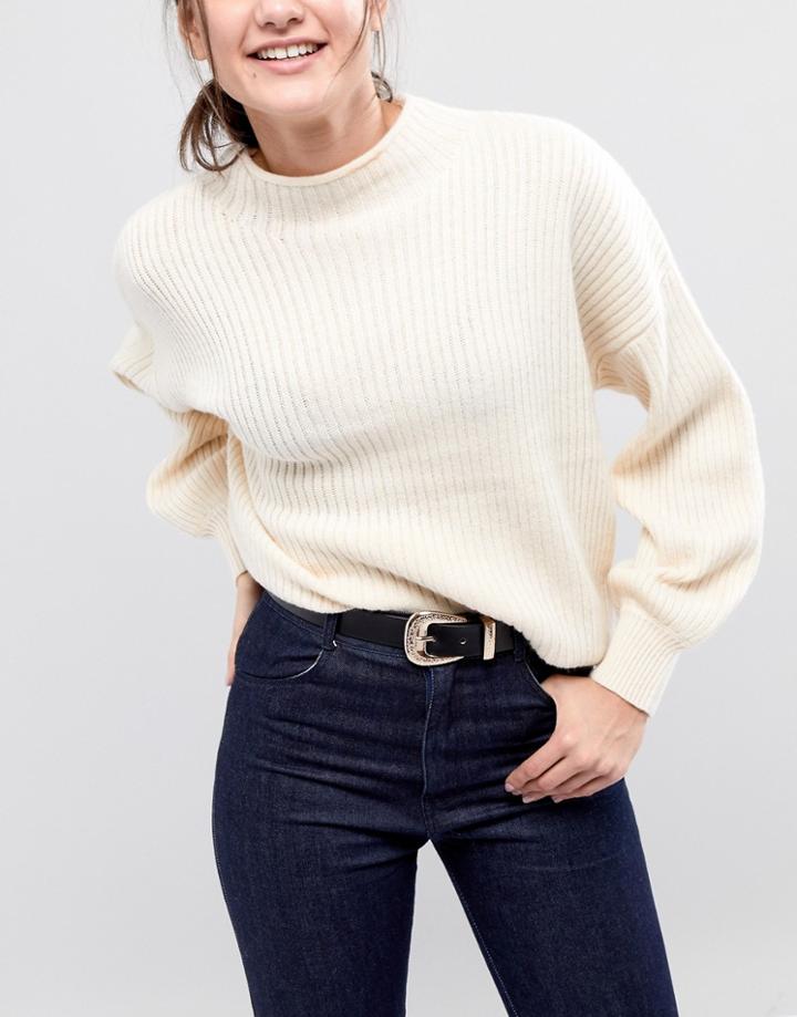 Pieces Leather Western Detail Belt - Black