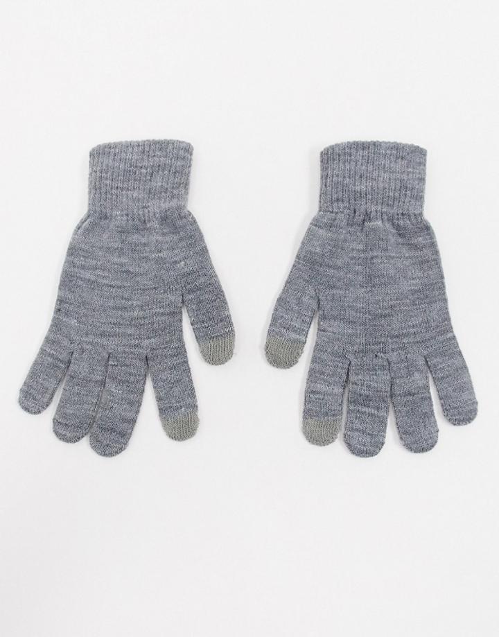 Glamorous Gloves With Touch Screen In Gray-grey