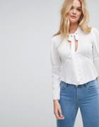 Asos 40s Pussy Bow Blouse - White