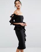 Bec & Bridge Knotted Petals Top - Black