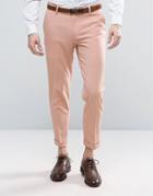 Asos Skinny Cropped Pant In Pink - Pink