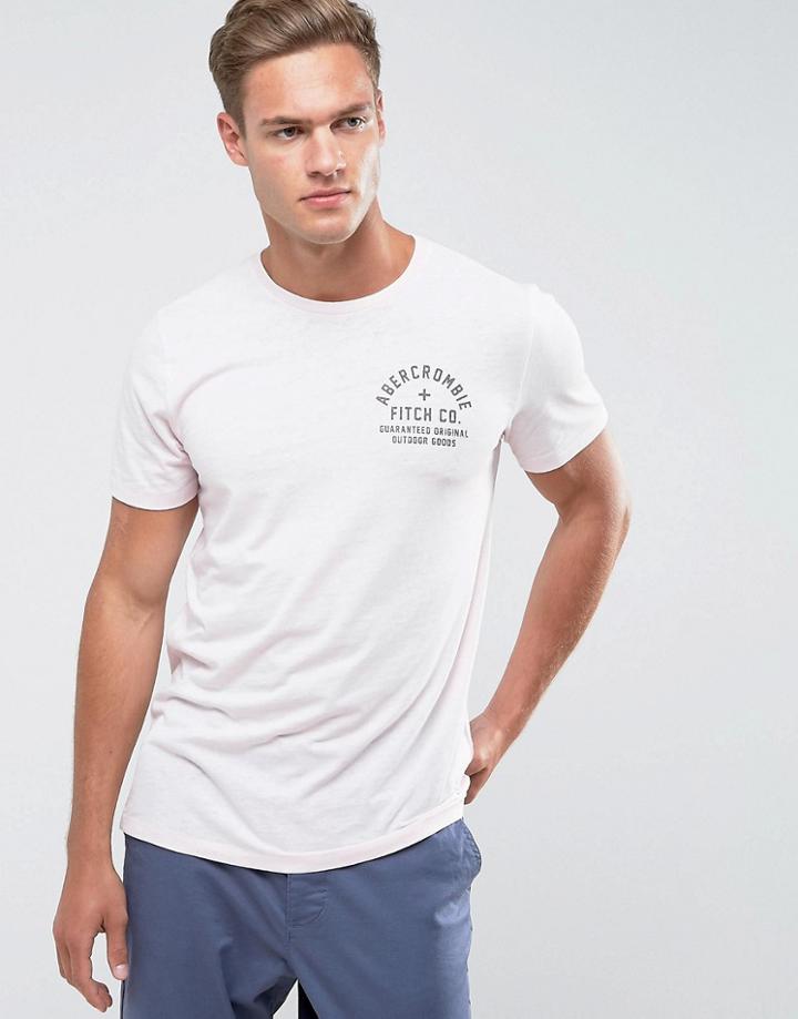 Abercrombie & Fitch Slim Fit T-shirt Print Front And Back Logo In Pink - Pink
