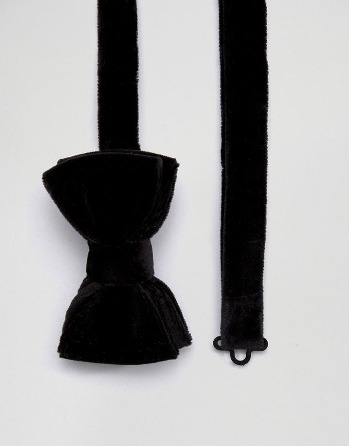 Devils Advocate Black Velvet Bow Tie - Black