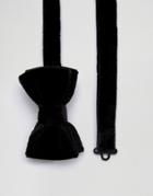 Devils Advocate Black Velvet Bow Tie - Black