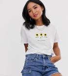 New Look Petite Sunflower Tee In White - White