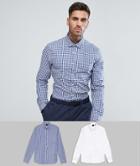 Asos Smart 2 Pack Work Shirt - Blue