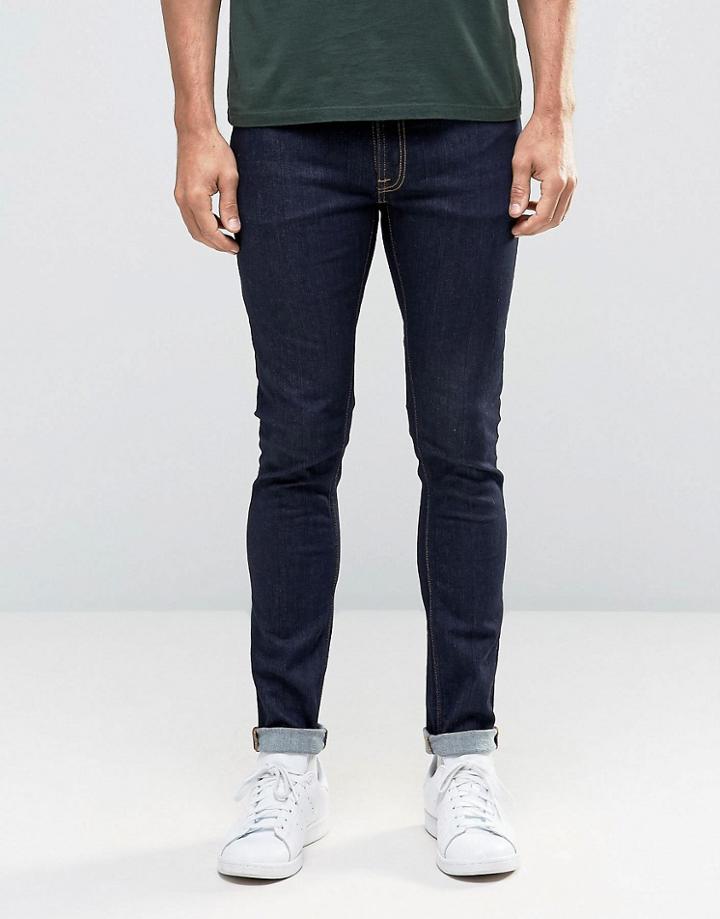 Nudie Skinny Lin Super Skinny Jeans Rinse Deep Indigo - Navy