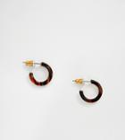 Asos Design Hoop Earrings In Tortoiseshell Design - Multi