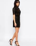 Minimum Perforated Zip Front Skirt - Black