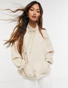& Other Stories Cotton High Neck Sweatshirt In Light Beige-neutral