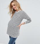 Asos Maternity Long Sleeve Oversized T-shirt In Stripe - Multi