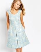 Tahari Debutant Dress In Baroque Jacquard - French Blue