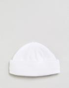 Asos Mini Fisherman Beanie In White - White