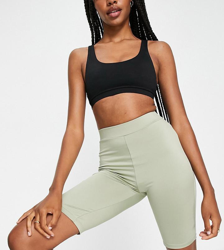Hoxton Haus Tall Gym Legging Shorts In Sage Green