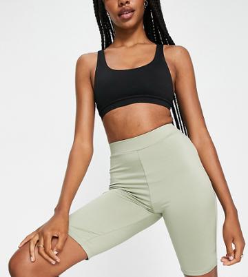 Hoxton Haus Tall Gym Legging Shorts In Sage Green