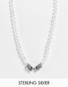 Serge Denimes Pearl Dragon Necklace In Sterling Silver