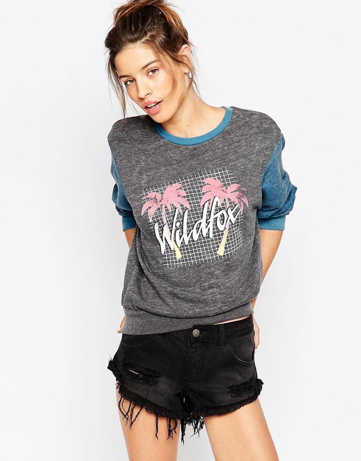 Wildfox Palm Tree Sweatshirt - Cobalt Sea